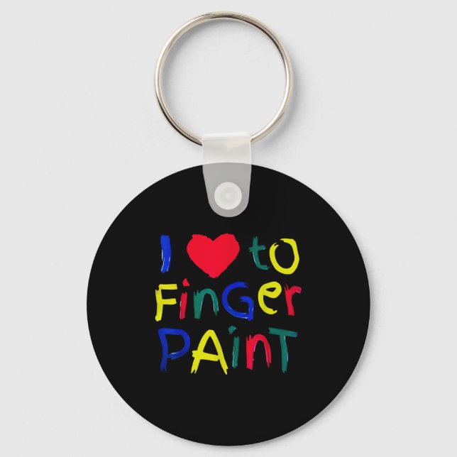 I Heart Love To Finger Paint I'm Paint Cute Couple Key Ring (Front)