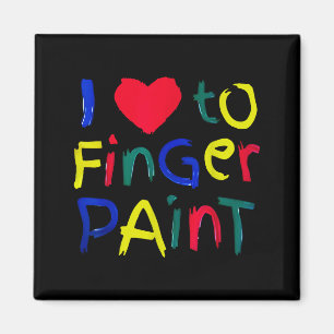 I Heart Love To Finger Paint I'm Paint Cute Couple Magnet