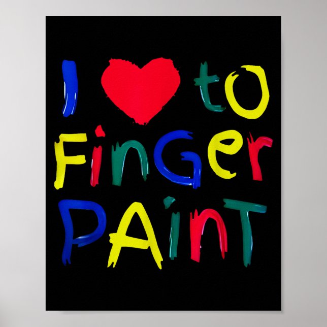 I Heart Love To Finger Paint I'm Paint Cute Couple Poster (Front)