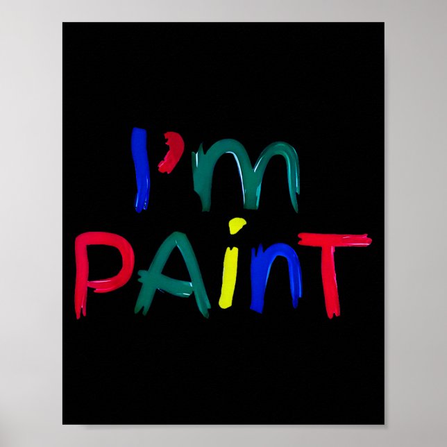 I Heart Love To Finger Paint I'm Paint Cute Couple Poster (Front)