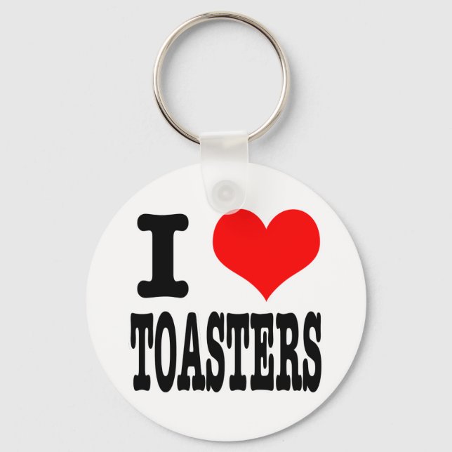 I HEART (LOVE) TOASTERS KEY RING (Front)
