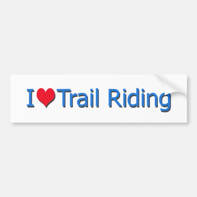 I Heart (love) Trail Riding Bumper Sticker (Front)