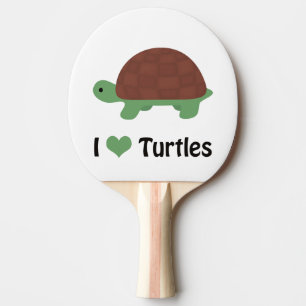 I heart (love) turtles ping pong paddle