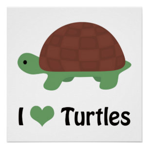 I heart (love) turtles poster