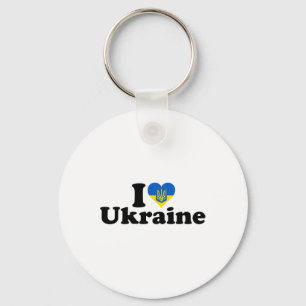 I Heart Love Ukraine Ukrainian Pride Roots Support Key Ring
