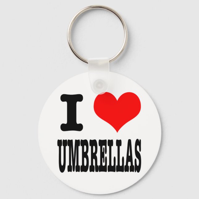 I HEART (LOVE) UMBRELLAS KEY RING (Front)