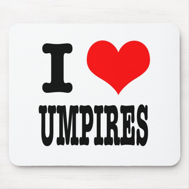 I HEART (LOVE) UMPIRES MOUSE PAD (Front)