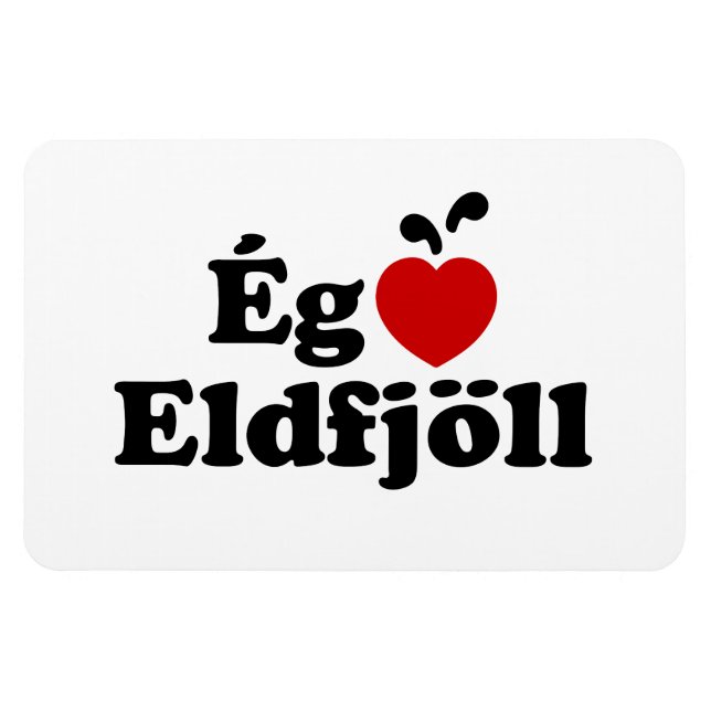 I Heart (Love) Volcanoes [Ég Elska Eldfjöll] Magnet (Horizontal)