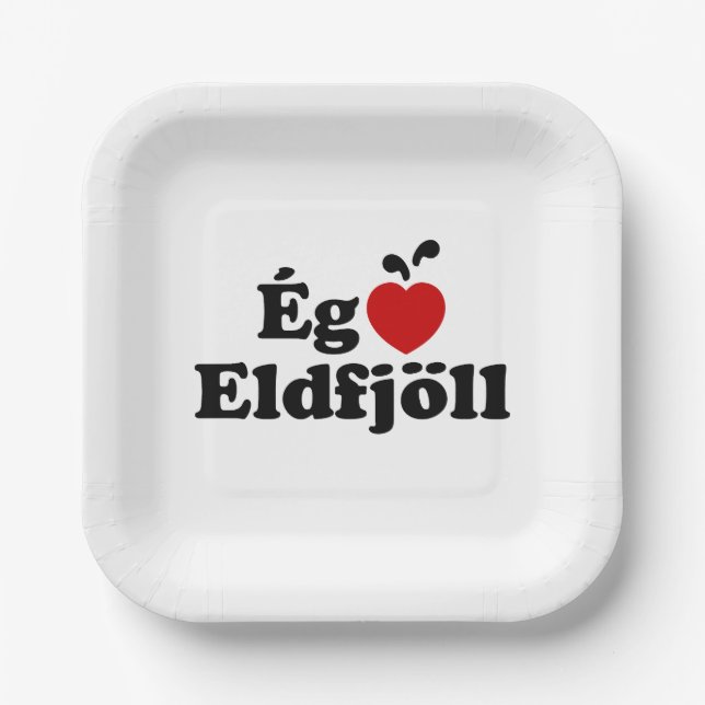 I Heart (Love) Volcanoes [Ég Elska Eldfjöll] Paper Plate (Front)