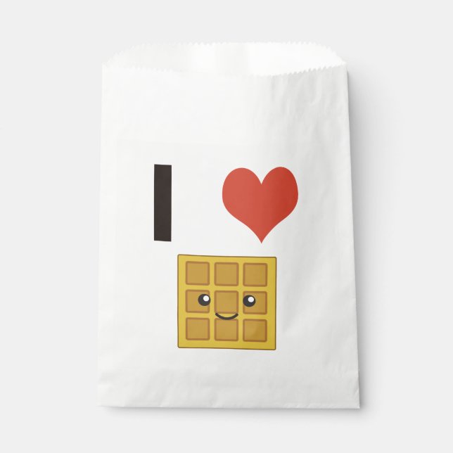 I heart (love) waffles favour bag (Front)