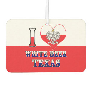 I Heart Love White Deer Texas Car Air Freshener