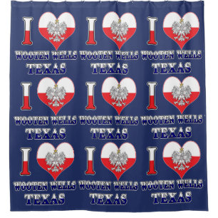 I Heart Love Wooten Wells Texas Shower Curtain