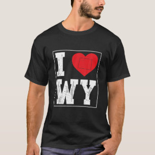 I Heart Love WY Wyoming City Map Classic Vintage I T-Shirt