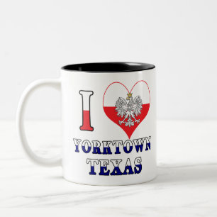 I Heart Love Yorktown Texas Two-Tone Coffee Mug