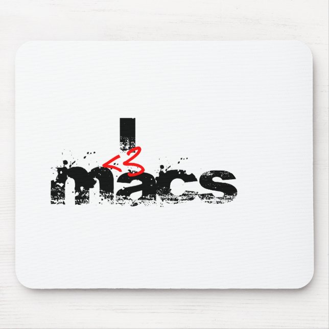 I Heart MAcs (red) Mouse Pad (Front)