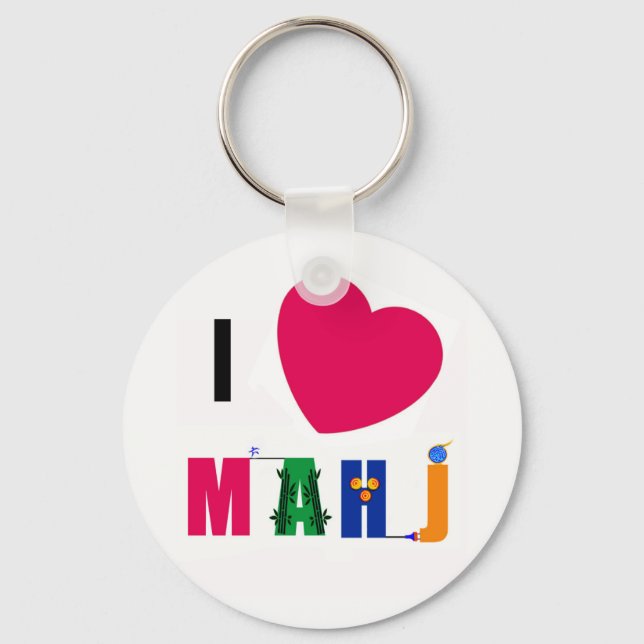 I Heart Mahj keychain (Front)