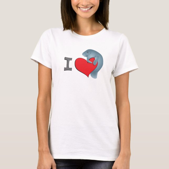 I heart manatees T-Shirt (Front)