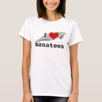 I heart manatees T-shirt - light