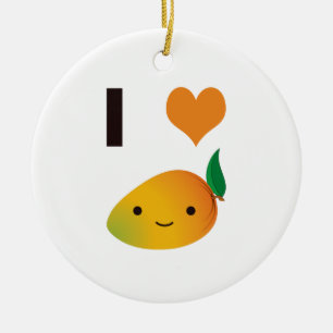I Heart Mango Ceramic Tree Decoration