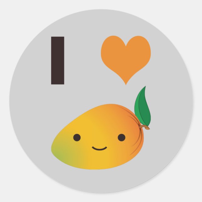 I Heart Mango Classic Round Sticker (Front)