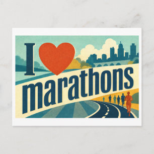"I [Heart] Marathons" Postcard
