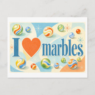 "I [Heart] Marbles" Postcard