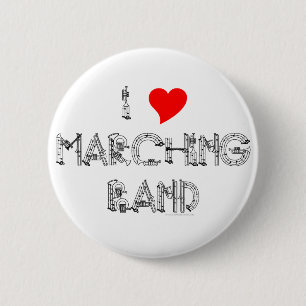 I Heart Marching Band 6 Cm Round Badge