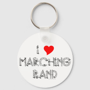 I Heart Marching Band Key Ring