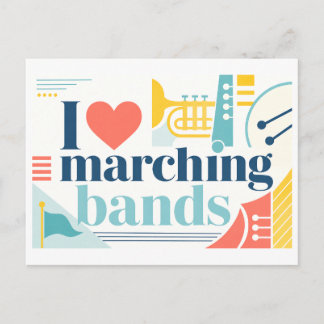 "I [Heart] Marching Bands" Postcard