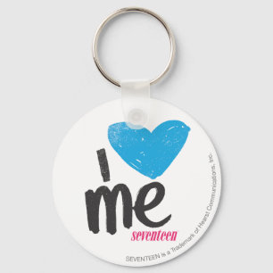 I Heart Me Aqua Key Ring