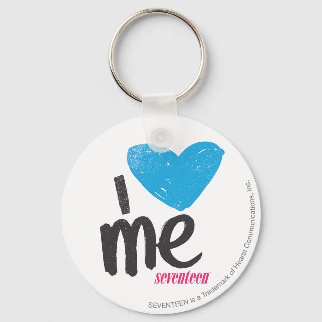 I Heart Me Aqua Key Ring (Front)