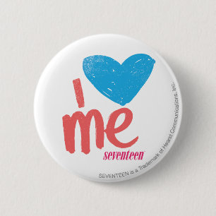 I Heart Me Aqua/Pink 6 Cm Round Badge