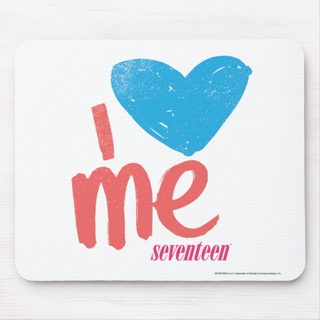 I Heart Me Aqua/Pink Mouse Pad (Front)