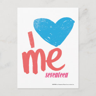 I Heart Me Aqua/Pink Postcard