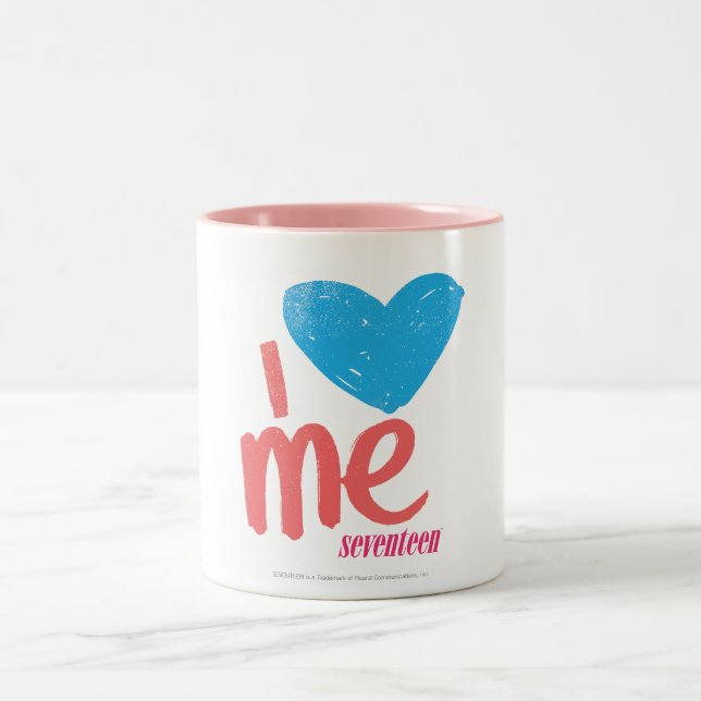 I Heart Me Aqua/Pink Two-Tone Coffee Mug (Center)