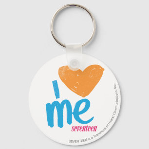 I Heart Me Orange/Aqua Key Ring