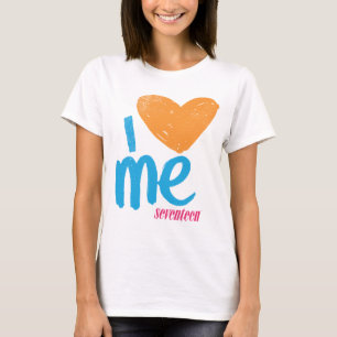 I Heart Me Orange-Aqua T-Shirt