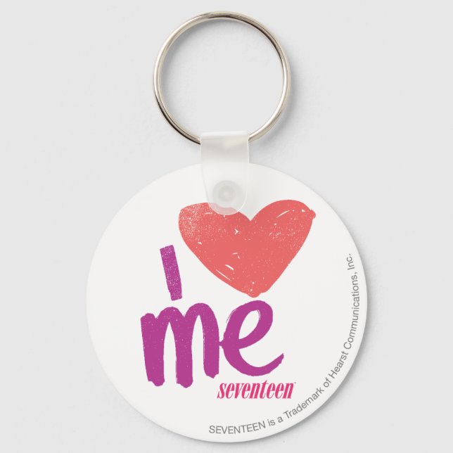 I Heart Me Pink/Purple Key Ring (Front)