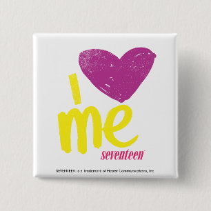I heart Me Purple/Yellow 15 Cm Square Badge