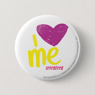 I heart Me Purple/Yellow 6 Cm Round Badge