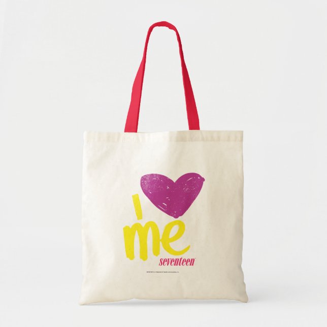 I heart Me Purple/Yellow Tote Bag (Front)