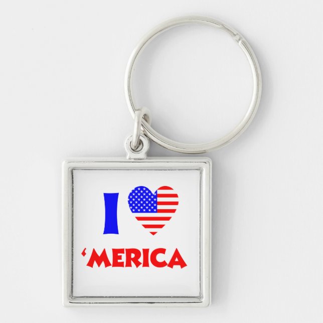 I heart merica key ring (Front)