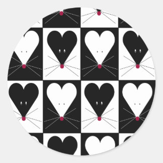 I Heart Mice Classic Round Sticker