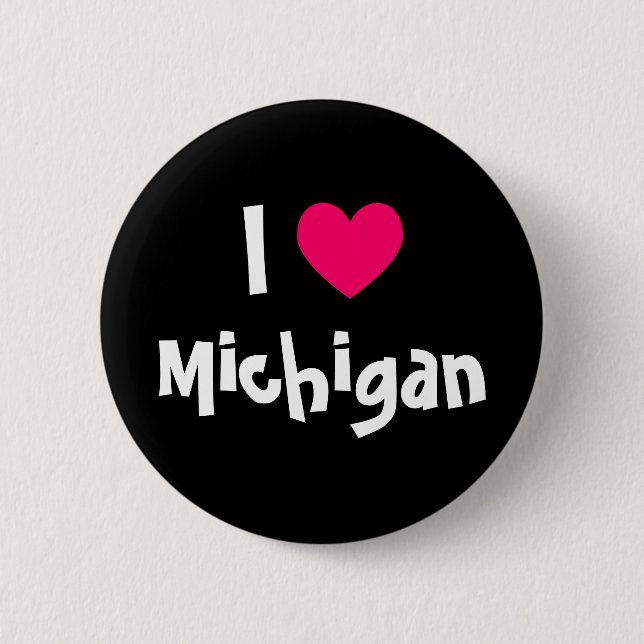 I Heart Michigan 6 Cm Round Badge (Front)