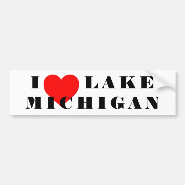 I heart Michigan Bumper Sticker (Front)