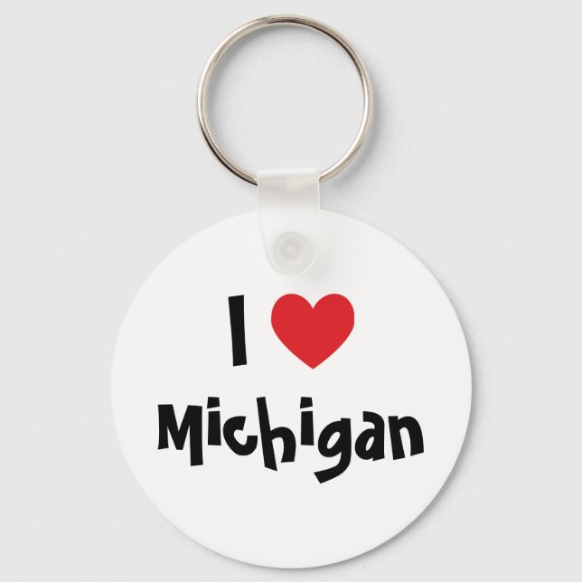 I Heart Michigan Key Ring (Front)