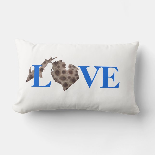 I heart Michigan - Petoskey stone Lumbar Cushion (Front)