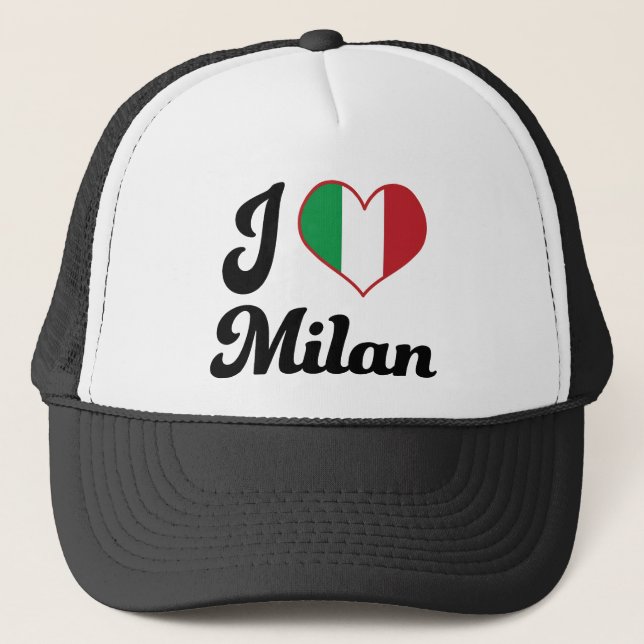 I Heart Milan Italy (Love) Trucker Hat (Front)