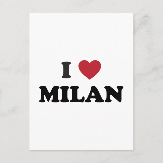I Heart Milan Italy Postcard (Front)