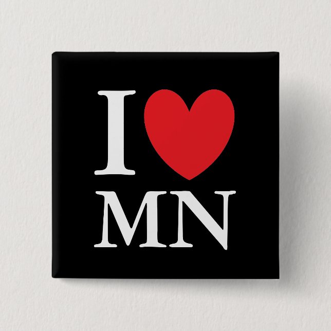 I Heart Minnesota 15 Cm Square Badge (Front)